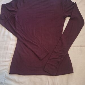 Naked Wardrobe Deep Purple Long Sleeve Blouse